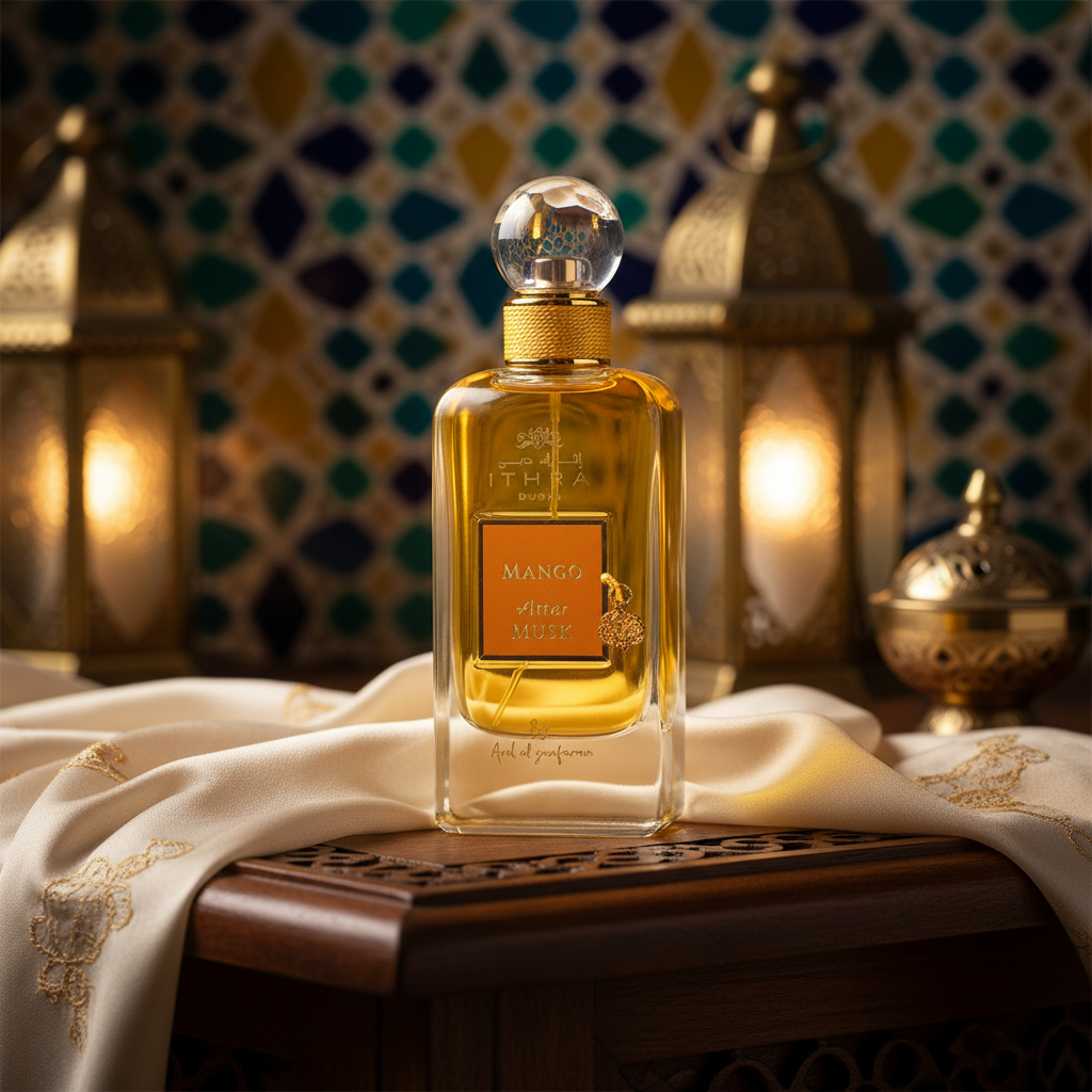 Luxurious perfume bottle in elegant setting