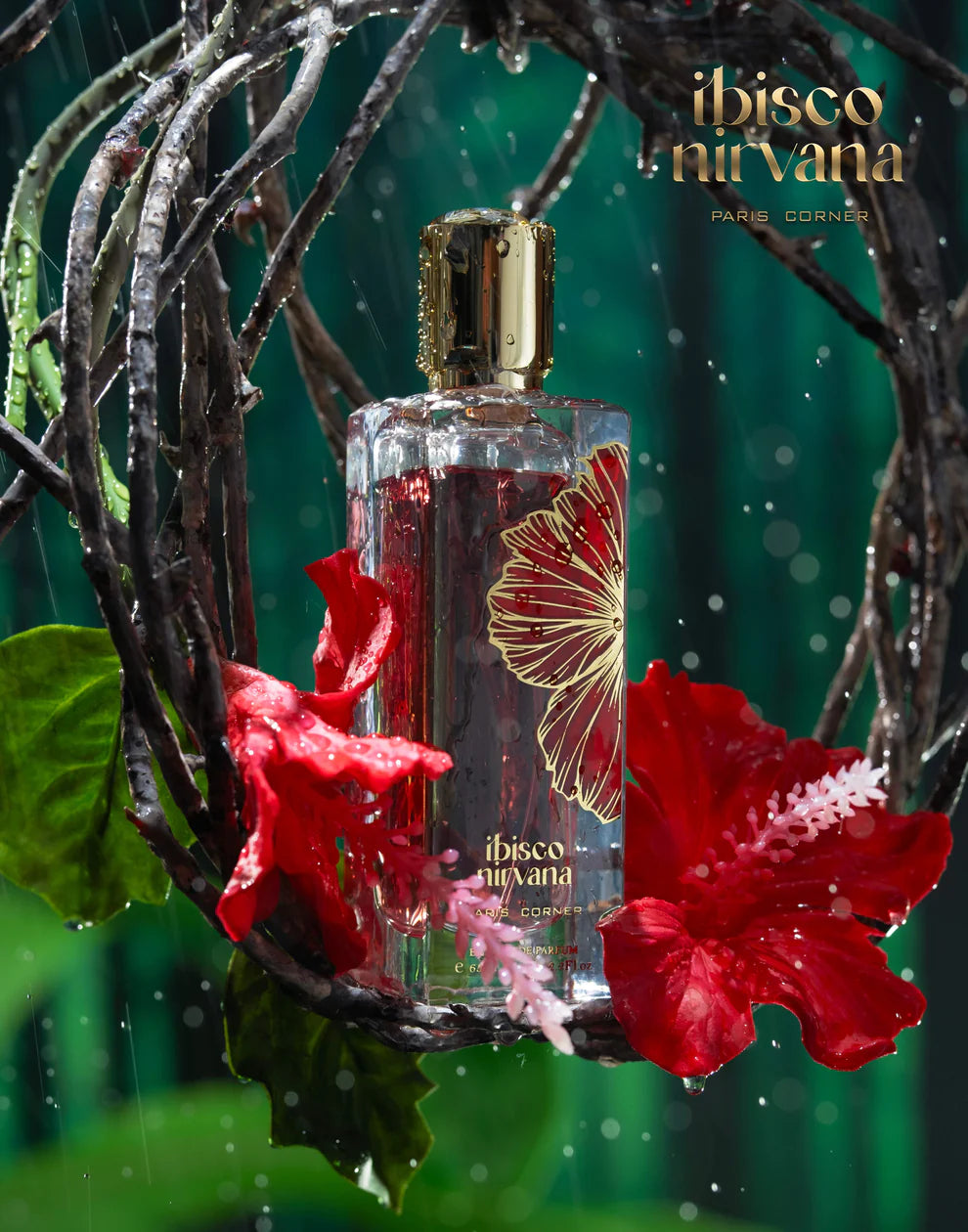 Flacon de parfum Paris Corner Ibisco Nirvana au design inspiré par l’hibiscus