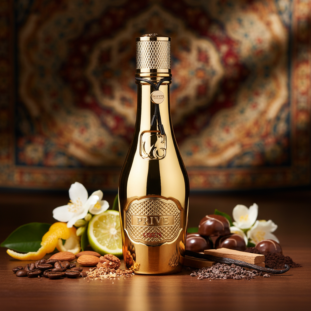 Bouteille élégante du parfum Riiffs Prive Oros pour femmes.